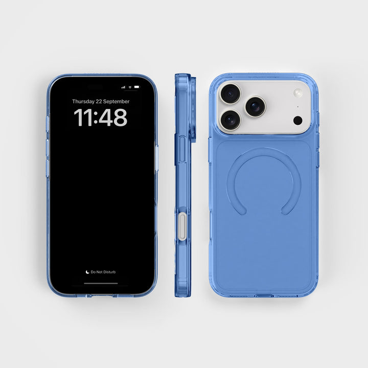 iPhone 18 Pro Max Sky Blue Getint Circulair Transparant Telefoonhoesje | CLRPRTCT™