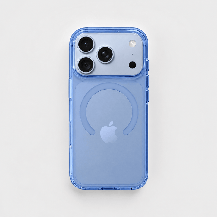 iPhone 18 Pro Max sävytetty taivaansininen pyöreä läpinäkyvä suojakuori | CLRPRTCT™