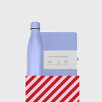 Bundel - Thermische fles & Steen papieren notitieboekjes, Vista Blauw