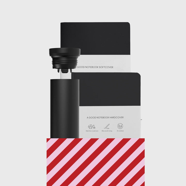 Bundel - Hybride Tuimelbeker & Notitieboekjes Steenpapier, zwart