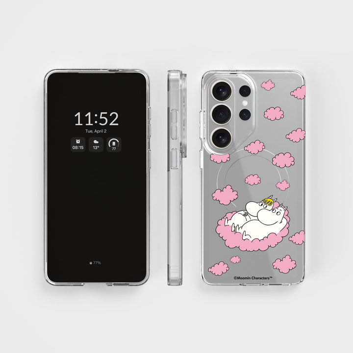 Samsung S26 Ultra Love In The Clouds – Mumin | Transparente runde Handyhülle, recycelt – CLRPRTCT™
