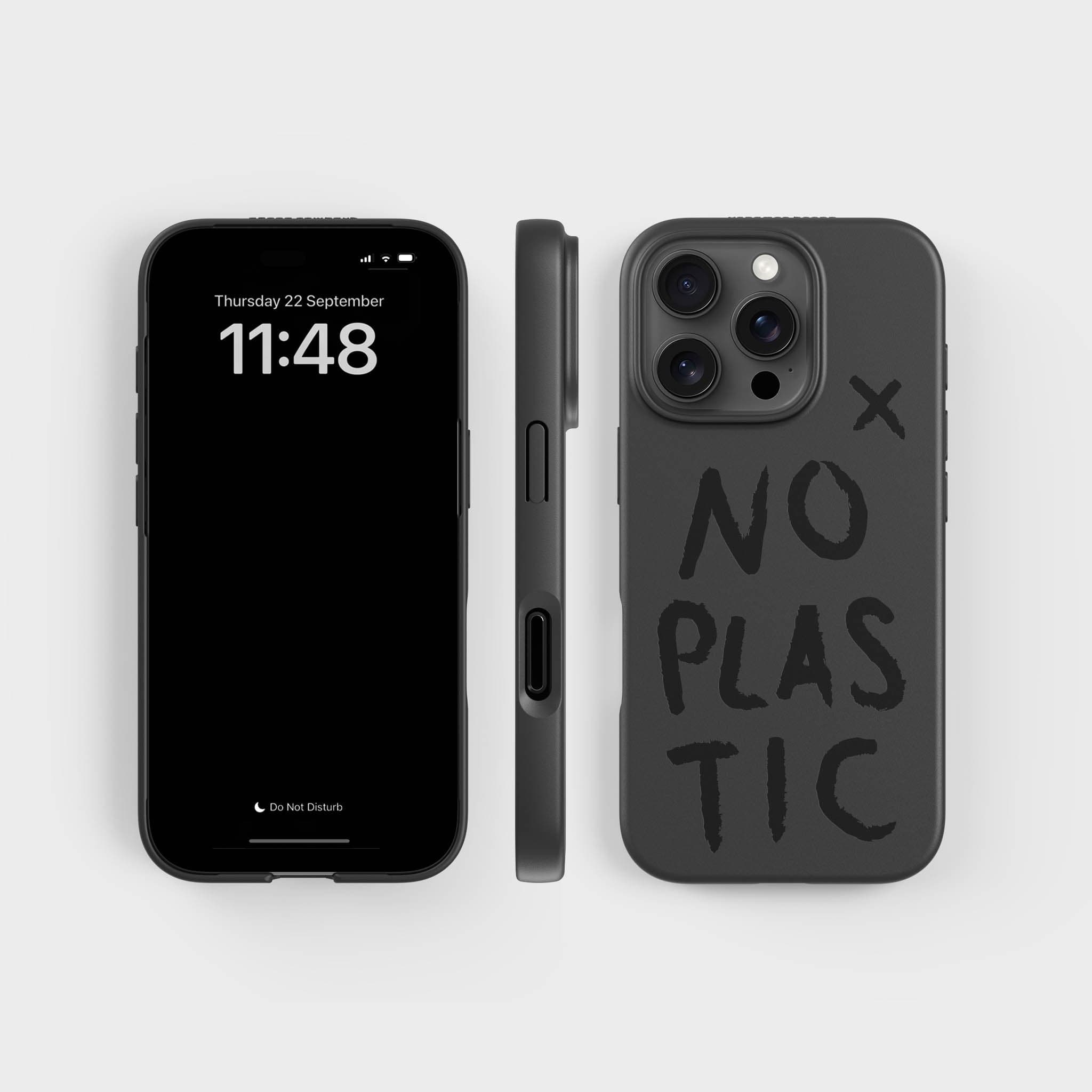 iPhone 16 Pro No Plastic Phone Case Black, Made with Plants