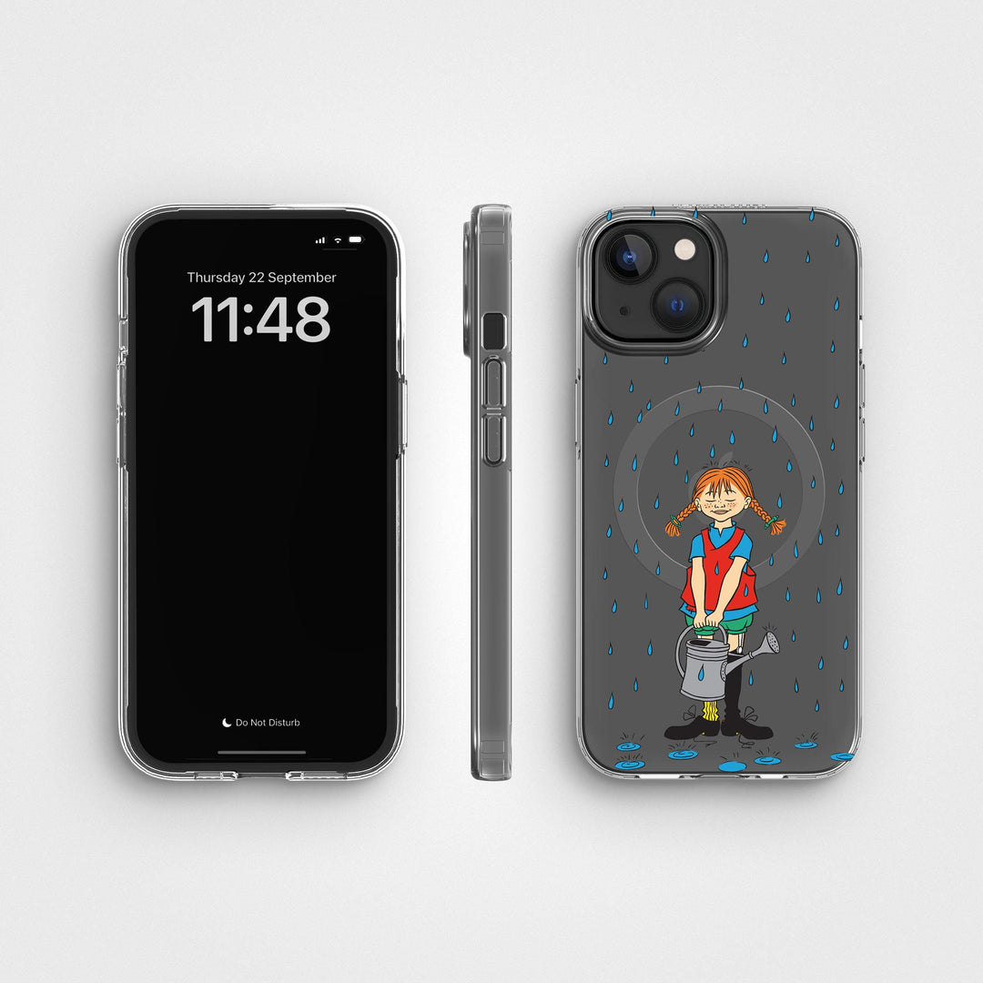 iPhone 13 / 14 Pippi - Rainfall Rond Transparant Telefoonhoesje | CLRPRTCT™