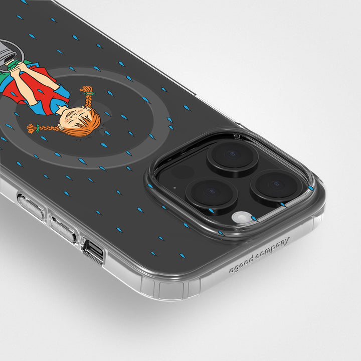 iPhone 15 Pro Pippi - Rainfall Rond Transparant Telefoonhoesje | CLRPRTCT™