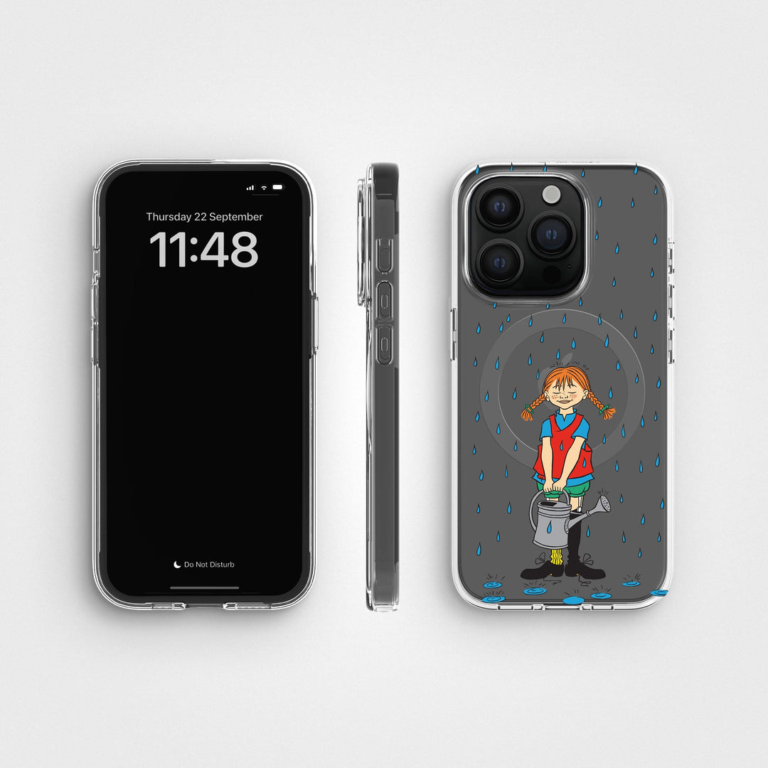iPhone 15 Pro Pippi - Rainfall Rond Transparant Telefoonhoesje | CLRPRTCT™