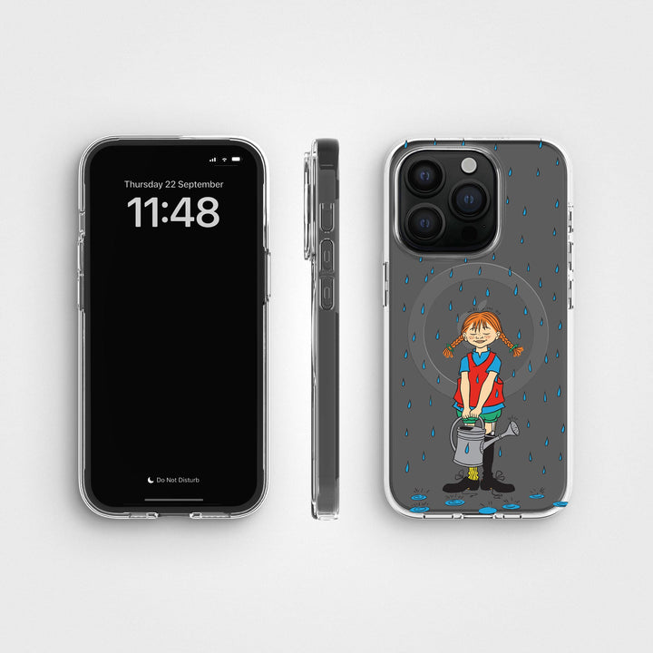 iPhone 15 Pro Pippi - Rainfall Rond Transparant Telefoonhoesje | CLRPRTCT™