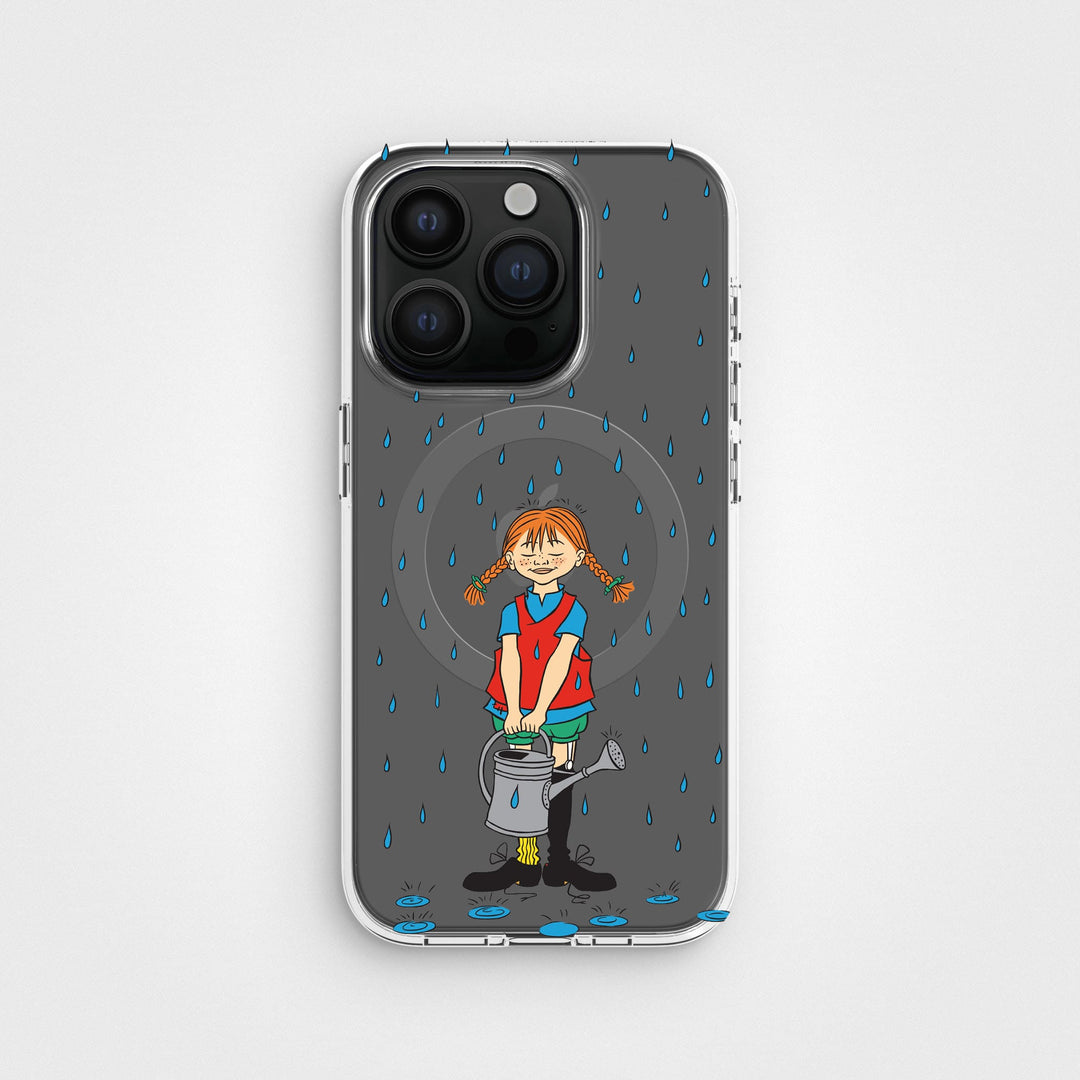 iPhone 15 Pro Pippi - Rainfall Rond Transparant Telefoonhoesje | CLRPRTCT™