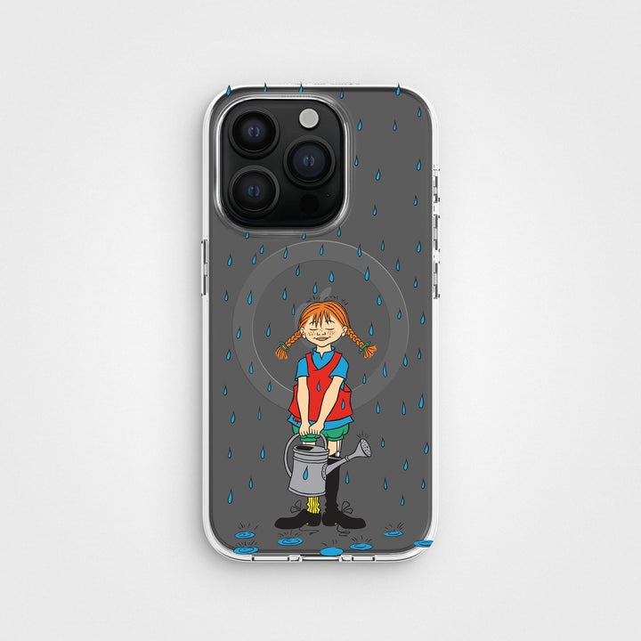 iPhone 15 Pro Pippi - Rainfall Rond Transparant Telefoonhoesje | CLRPRTCT™