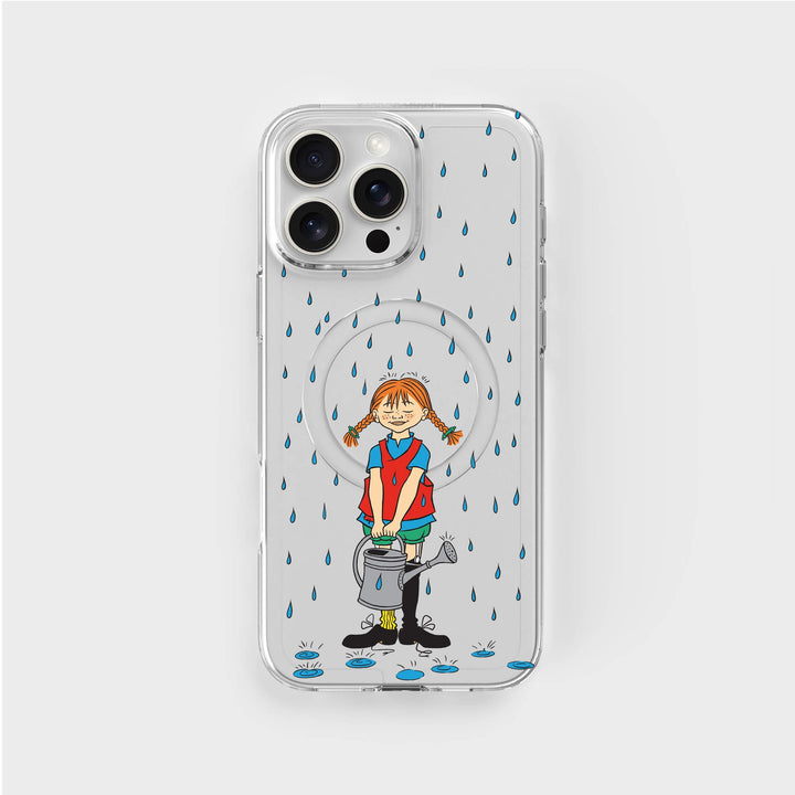 iPhone 16 Pro Max Pippi - Rainfall Rond Transparant Telefoonhoesje | CLRPRTCT™