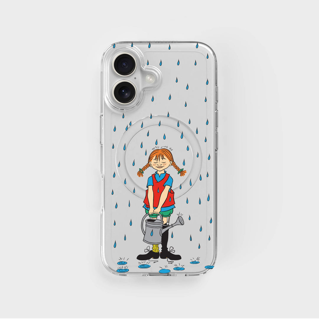 iPhone 16 Pippi - Rainfall Rond Transparant Telefoonhoesje | CLRPRTCT™