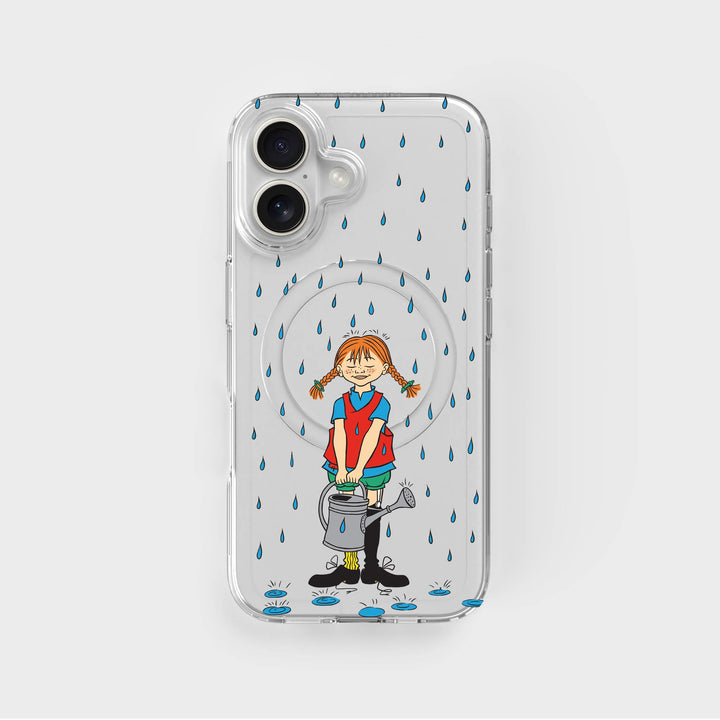 iPhone 16 Pippi - Rainfall Rond Transparant Telefoonhoesje | CLRPRTCT™