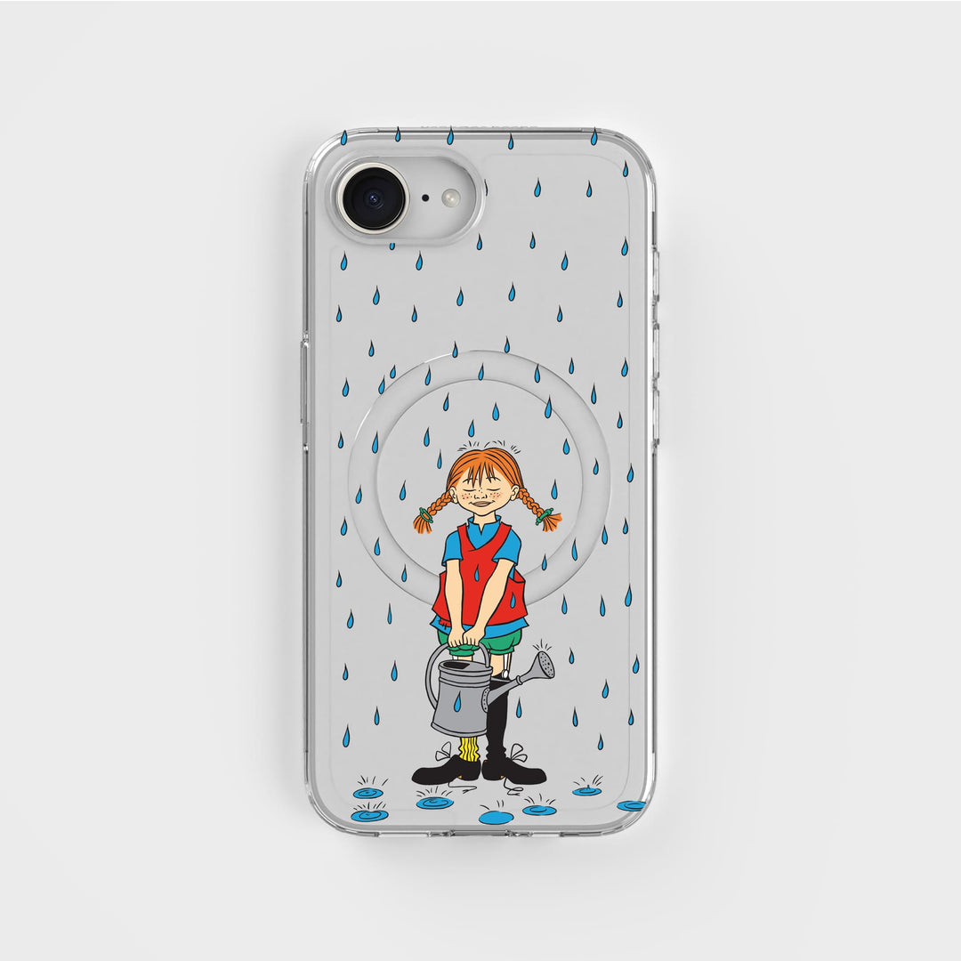iPhone 17e 16e Pippi - Rainfall Rond Transparant Telefoonhoesje | CLRPRTCT™