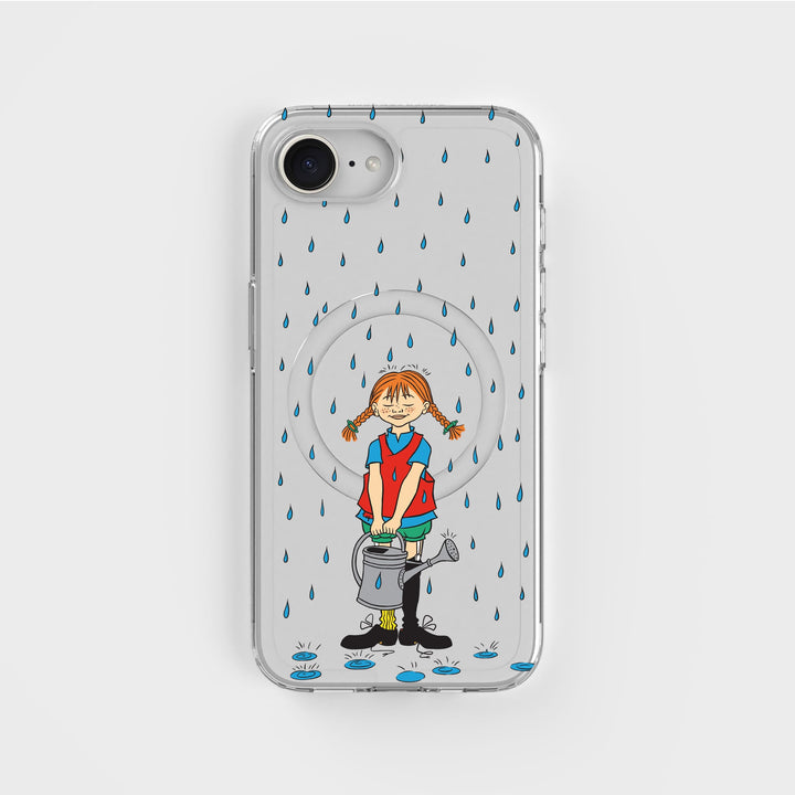 iPhone 17e 16e Pippi - Rainfall Rond Transparant Telefoonhoesje | CLRPRTCT™
