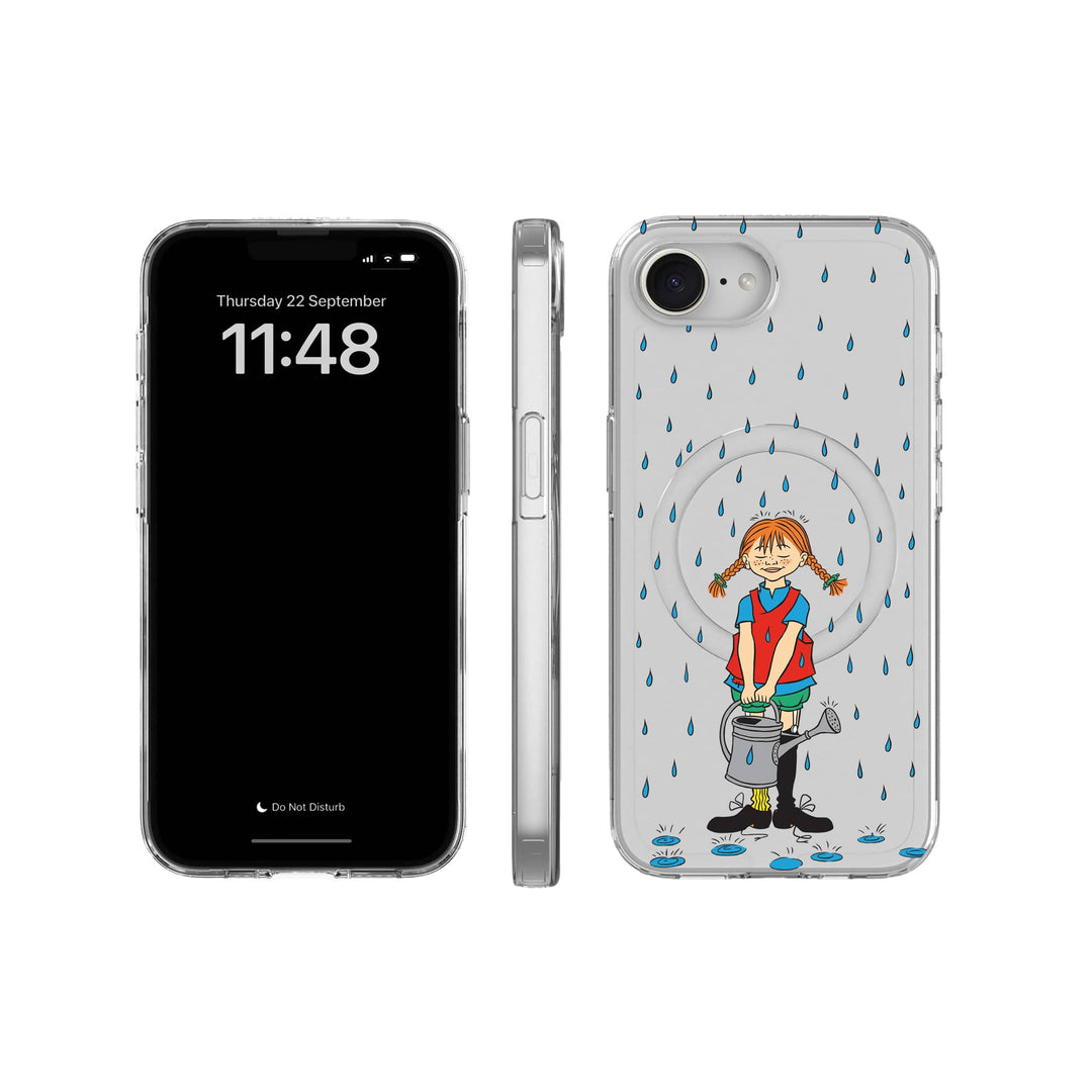 iPhone 17e 16e Pippi - Rainfall Rond Transparant Telefoonhoesje | CLRPRTCT™