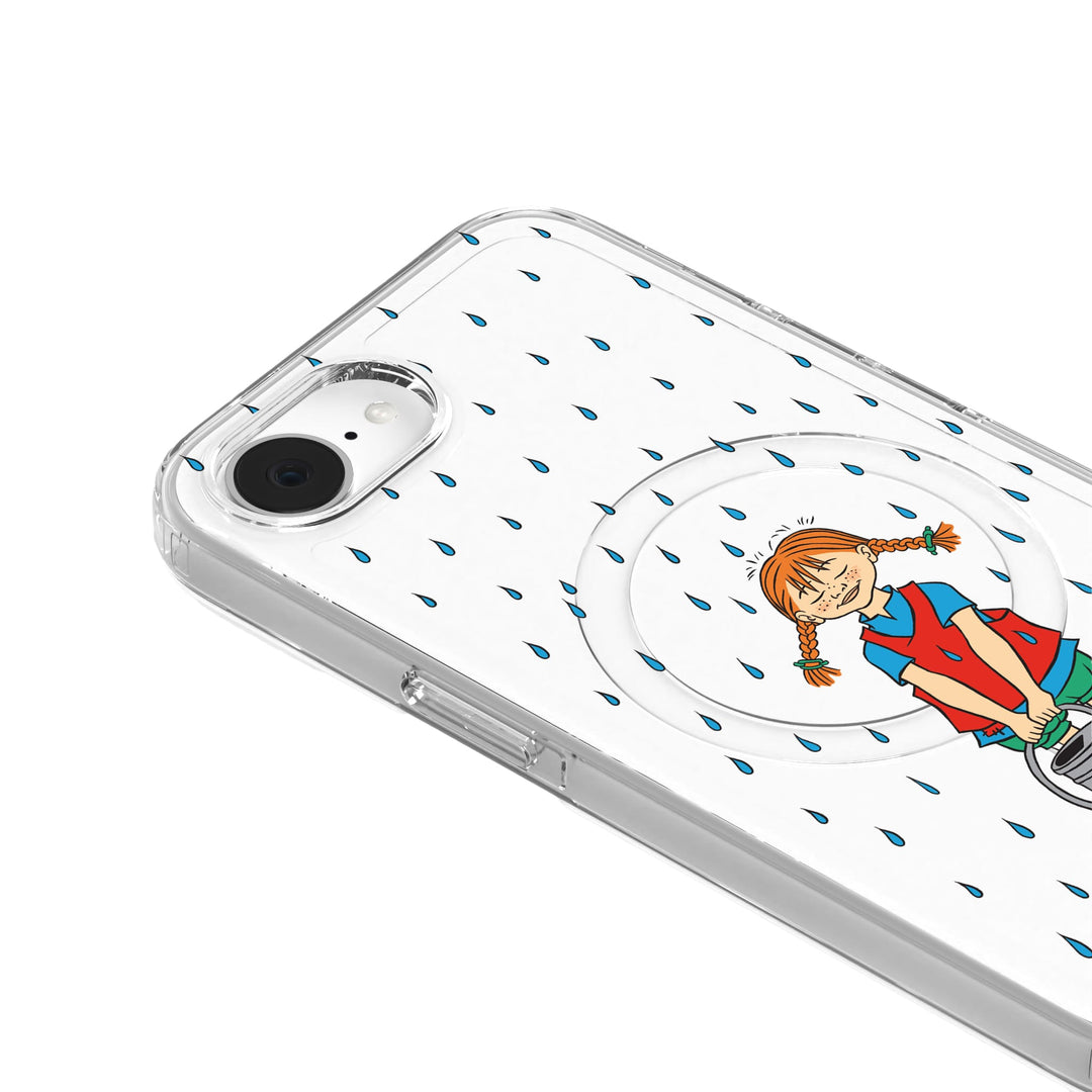 iPhone 17e 16e Pippi - Rainfall Rond Transparant Telefoonhoesje | CLRPRTCT™