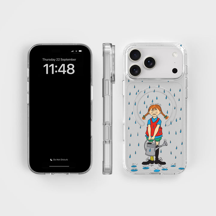 iPhone 17 Pro Max Pippi - Rainfall Rond Transparant Telefoonhoesje | CLRPRTCT™