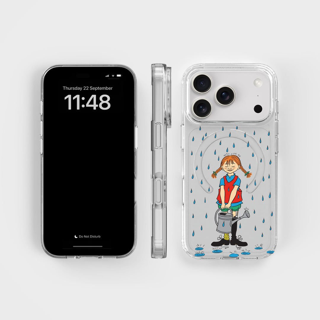 iPhone 18 Pro Pippi - Rainfall Rond Transparant Telefoonhoesje | CLRPRTCT™