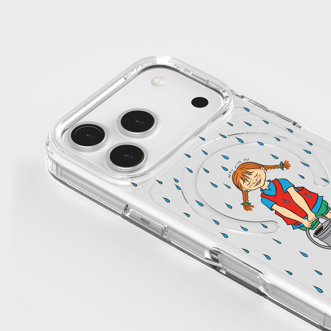 iPhone 18 Pro Pippi - Rainfall Rond Transparant Telefoonhoesje | CLRPRTCT™