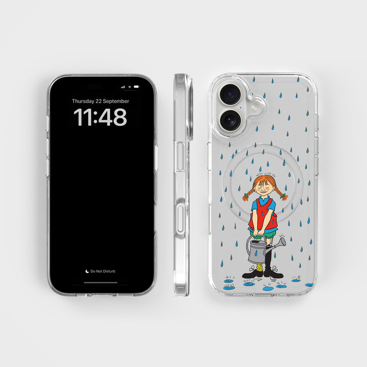 iPhone 17 Pippi - Rainfall Rond Transparant Telefoonhoesje | CLRPRTCT™