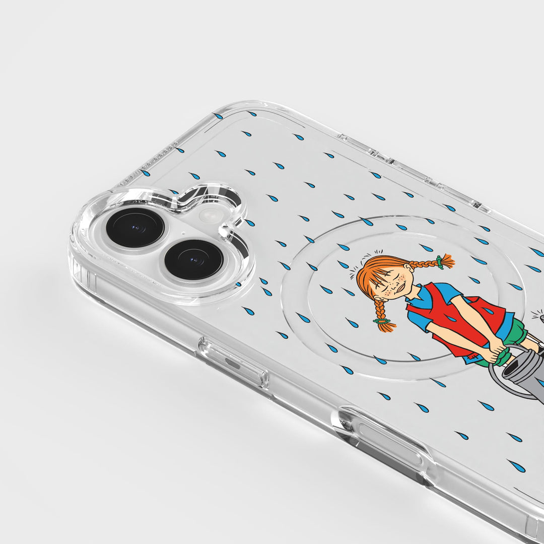 iPhone 17 Pippi - Rainfall Rond Transparant Telefoonhoesje | CLRPRTCT™