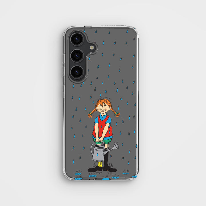 Samsung S24 Pippi - Rainfall Rond Transparant Telefoonhoesje | CLRPRTCT™