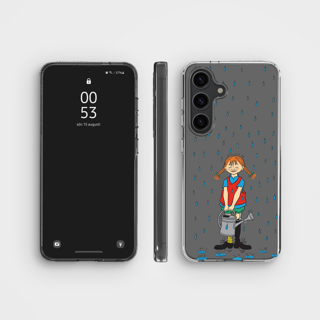 Samsung S24 Pippi - Rainfall Rond Transparant Telefoonhoesje | CLRPRTCT™