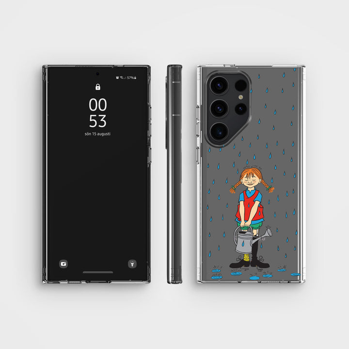 Samsung S24 Ultra Pippi - Rainfall Rond Transparant Telefoonhoesje | CLRPRTCT™