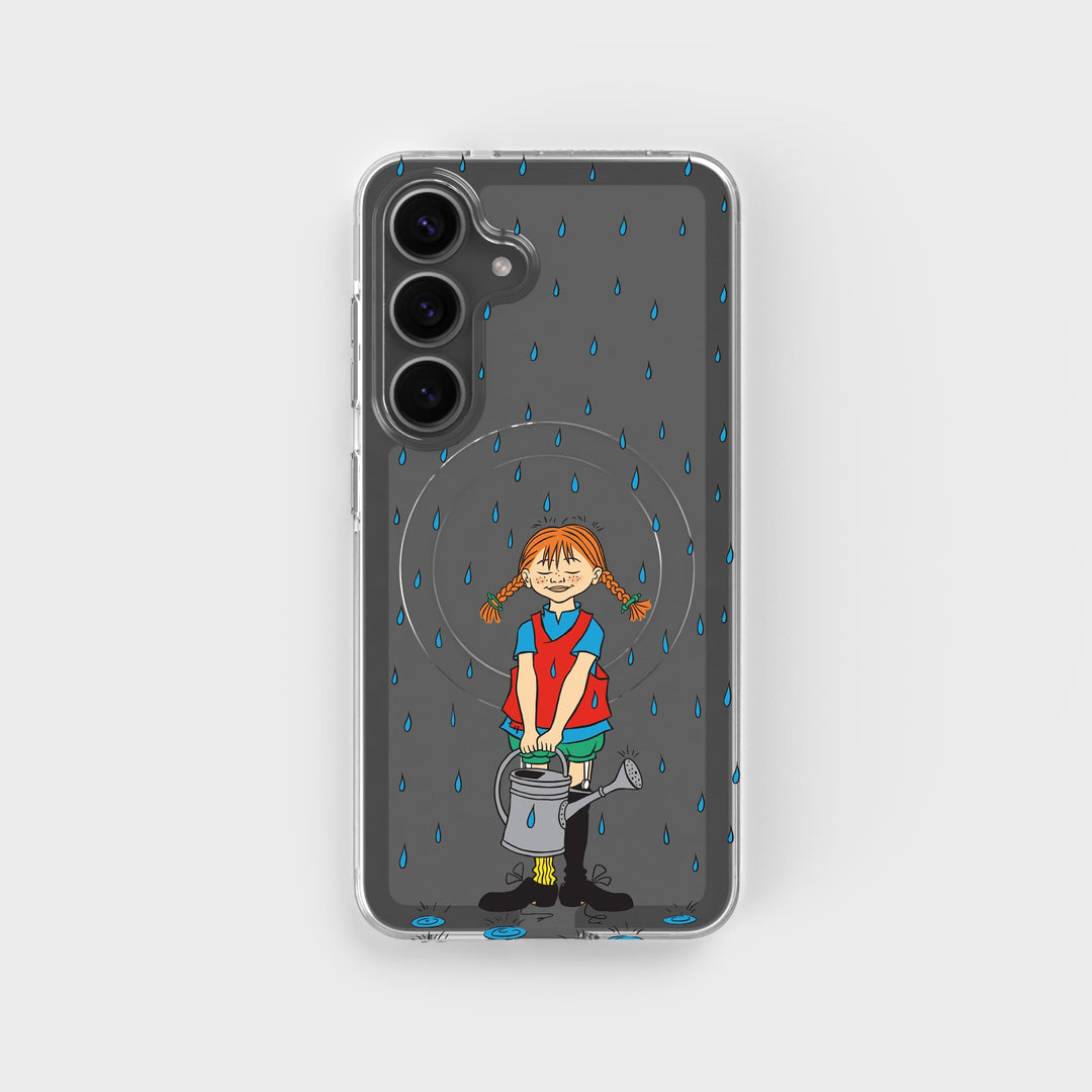 Samsung S25 Pippi - Rainfall Rond Transparant Telefoonhoesje | CLRPRTCT™