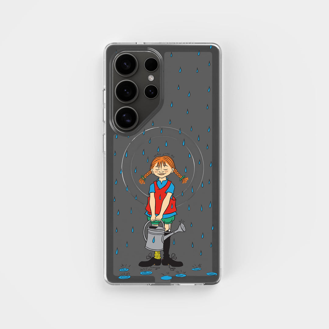 Samsung S25 Ultra Pippi - Rainfall Rond Transparant Telefoonhoesje | CLRPRTCT™