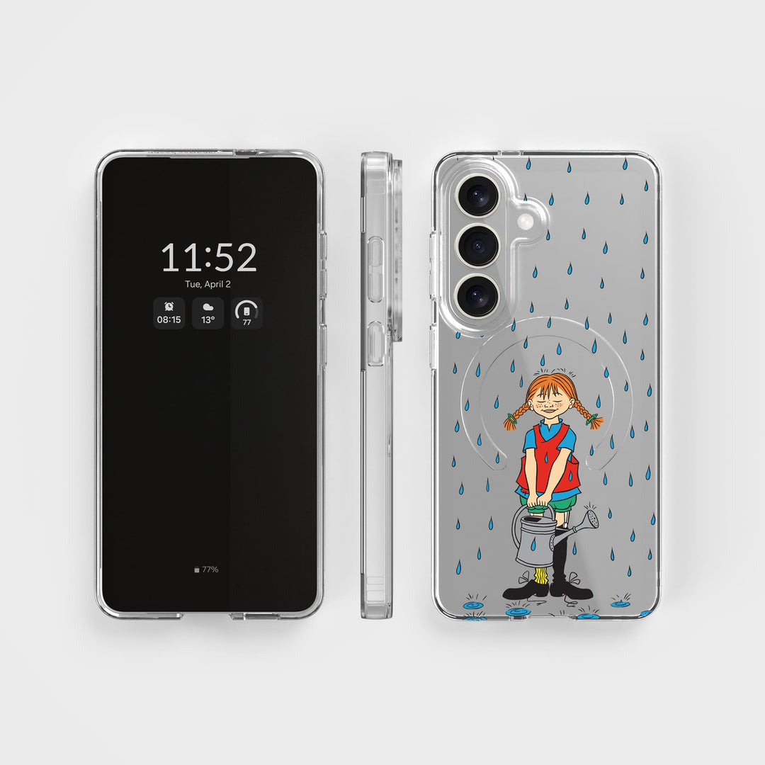 Samsung S26 Pippi - Rainfall Rond Transparant Telefoonhoesje | CLRPRTCT™
