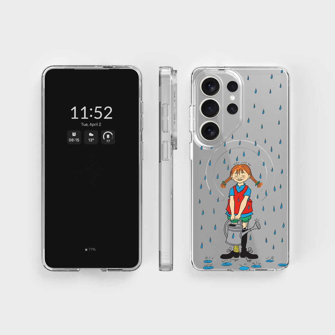 Samsung S26 Ultra Pippi - Rainfall Rond Transparant Telefoonhoesje | CLRPRTCT™