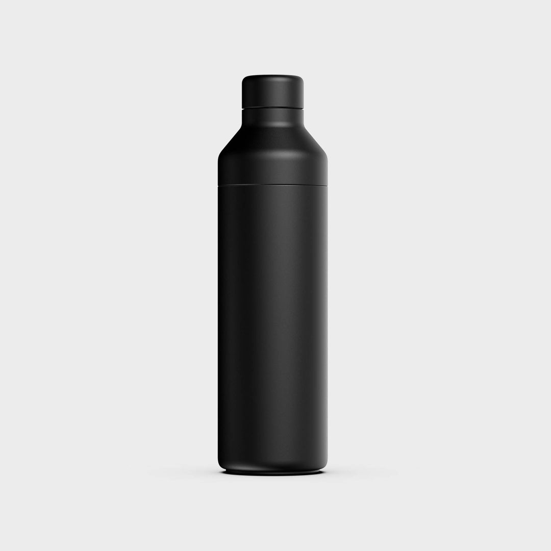 Schwarze Thermosflasche, kompatibel mit einem Kaffeebecher-Deckel – agood company