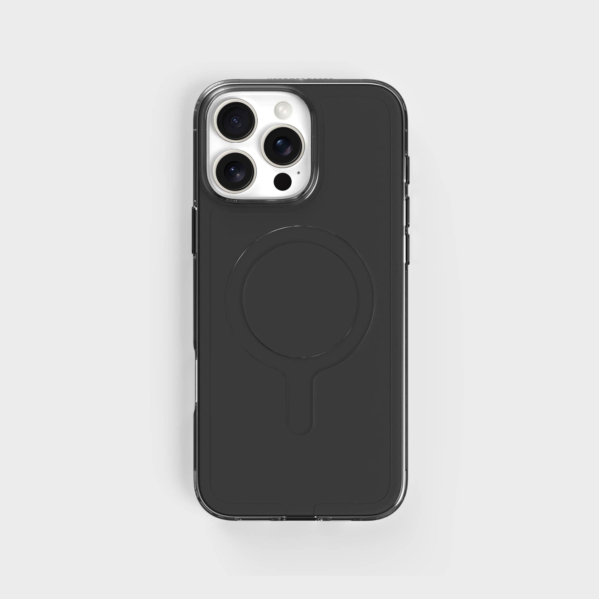iPhone 16 Pro Max Obsidian Black Tinted Clear Phone Case, Fully