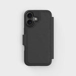 iPhone 16 Plus Schwarz Brieftaschen-Handyhülle mit Kartenfächern - Rund | Werkstatt