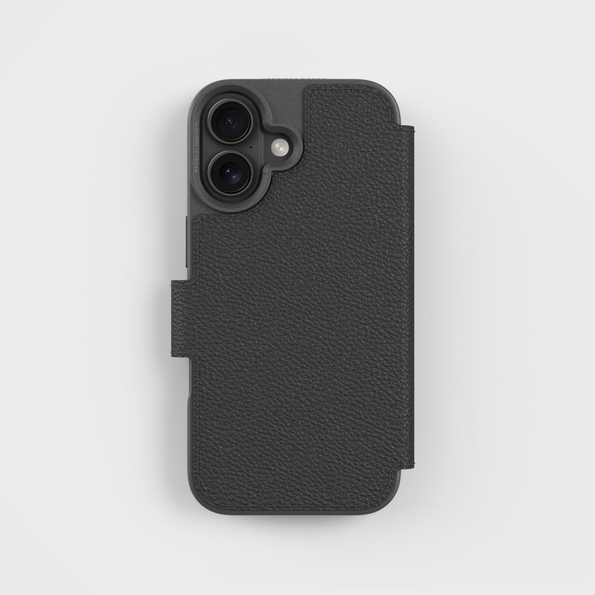 iPhone 17 Black Wallet Phone Case with Magnetic Clasp, Fully