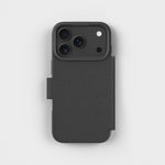 iPhone 17 Pro Black Wallet Phone Case, Clasp Magnet - Circular