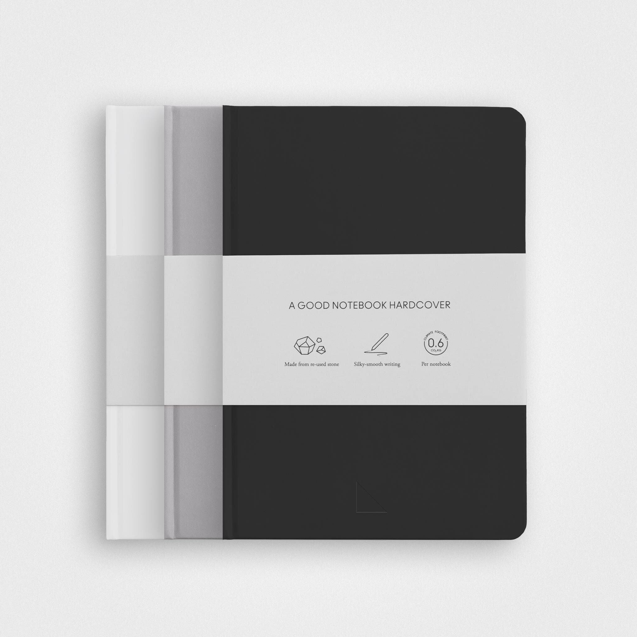 3 Pack Stone Paper Notebook Set A5 Hardcover Grey Scale