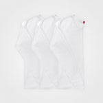 3-pack | Damesribtopjes met lange mouwen, gerecycled katoen, wit