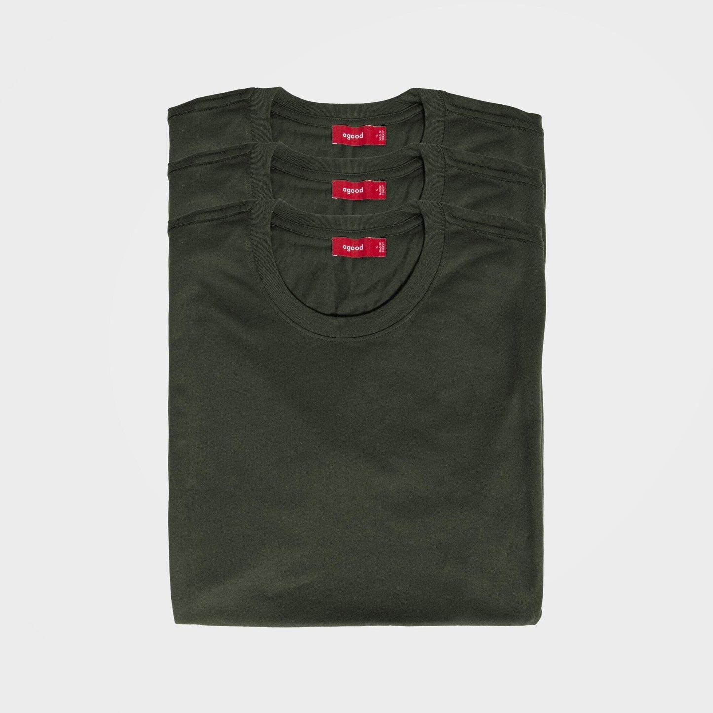 3-pack | Herr T-shirtar, Återvunnen Bomull, Moss