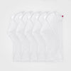 5 Pack | Men’s Recycled Cotton Crew Neck Long Sleeves, White