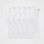 5-pack | Damesribtopjes met lange mouwen, gerecycled katoen, wit