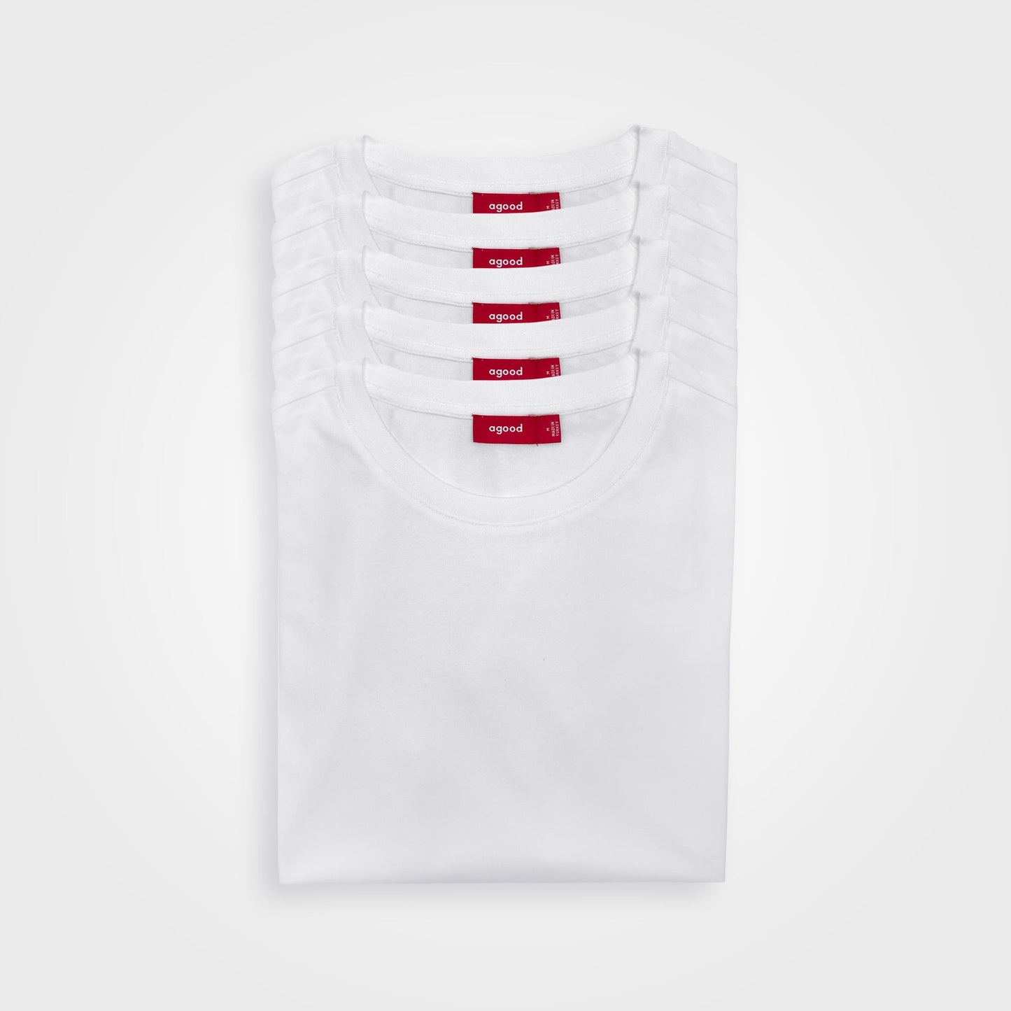 5er-Pack | Damen-T-Shirts, recycelte Baumwolle, Weiß