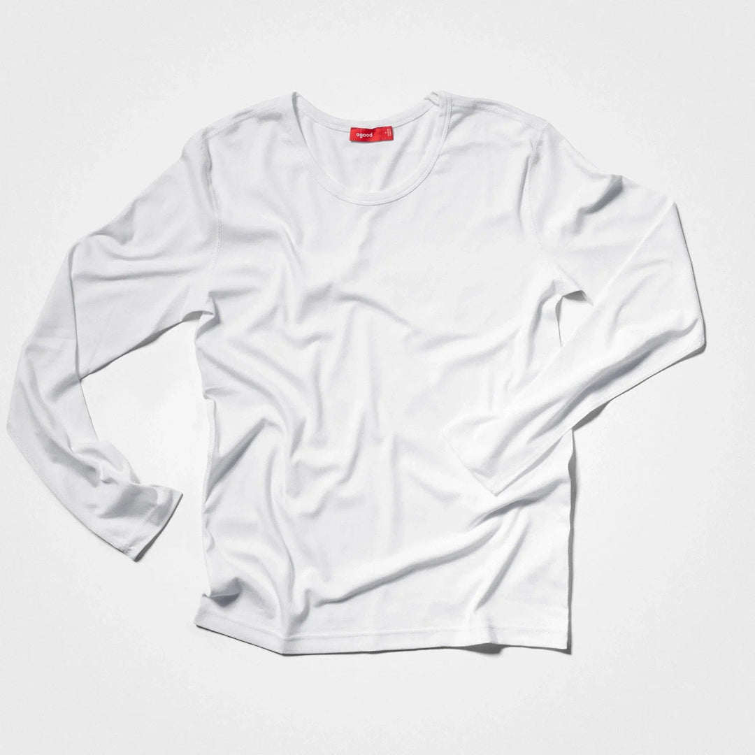 3 Pack | Men’s Recycled Cotton Crew Neck Long Sleeves, White