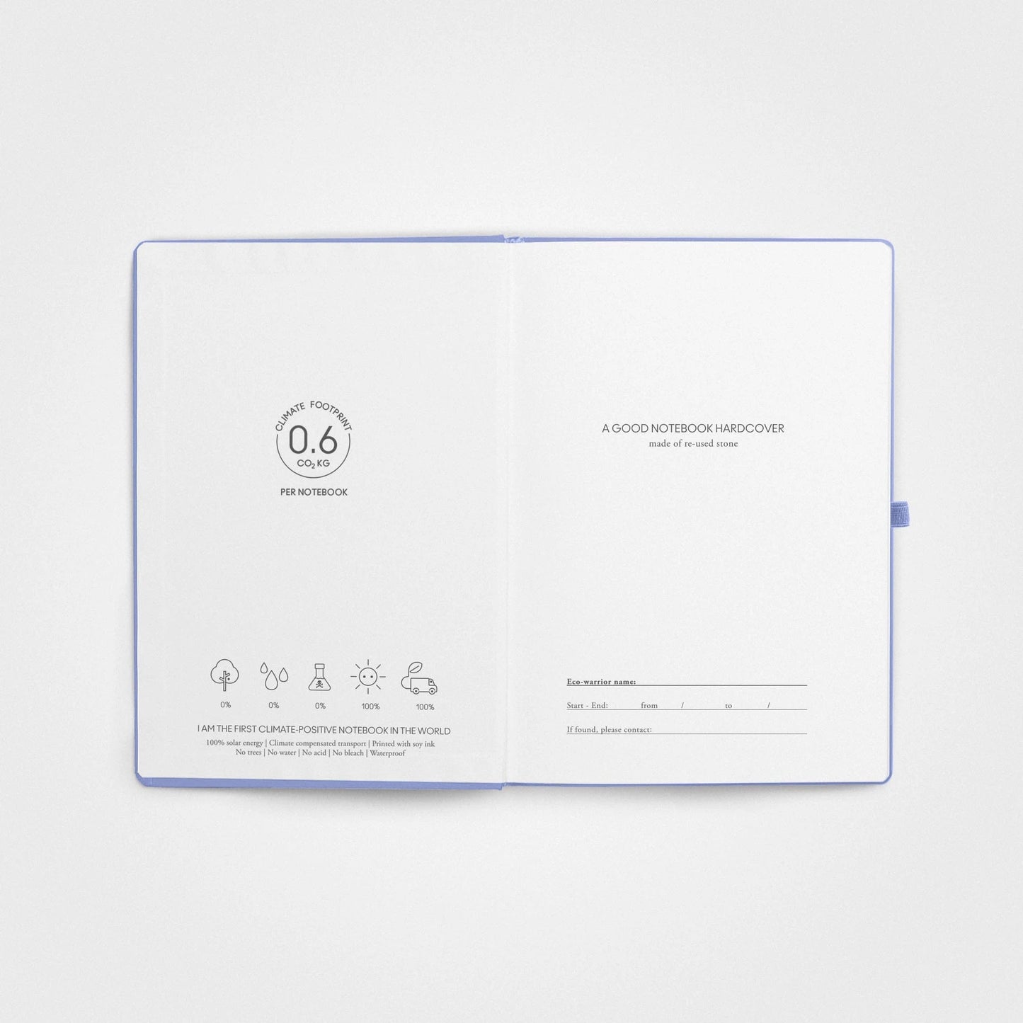 Bundle – Thermosflasche und Notizbuch aus Steinpapier, Vista Blau