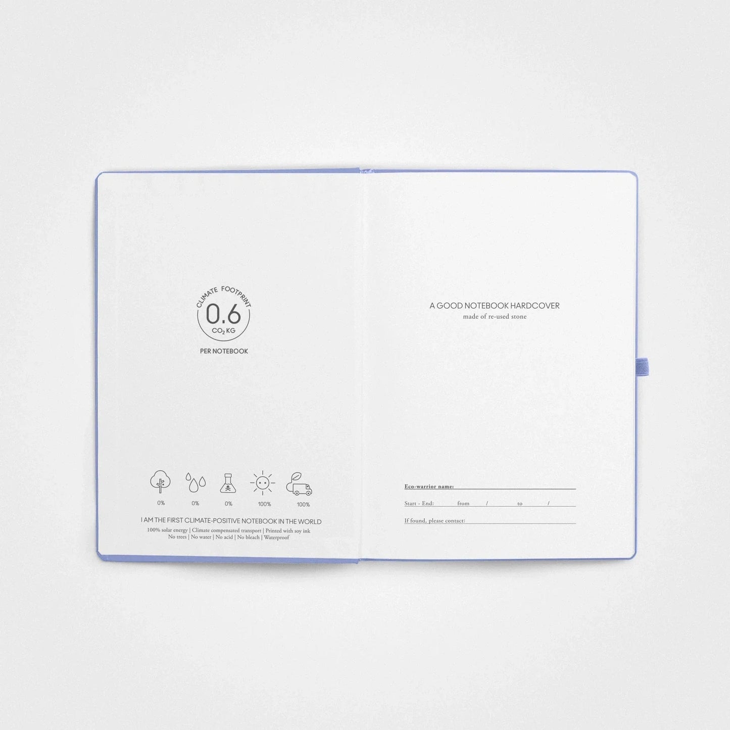 3-pack stenpappers anteckningsbok set︱A5 inbunden, Vista blå