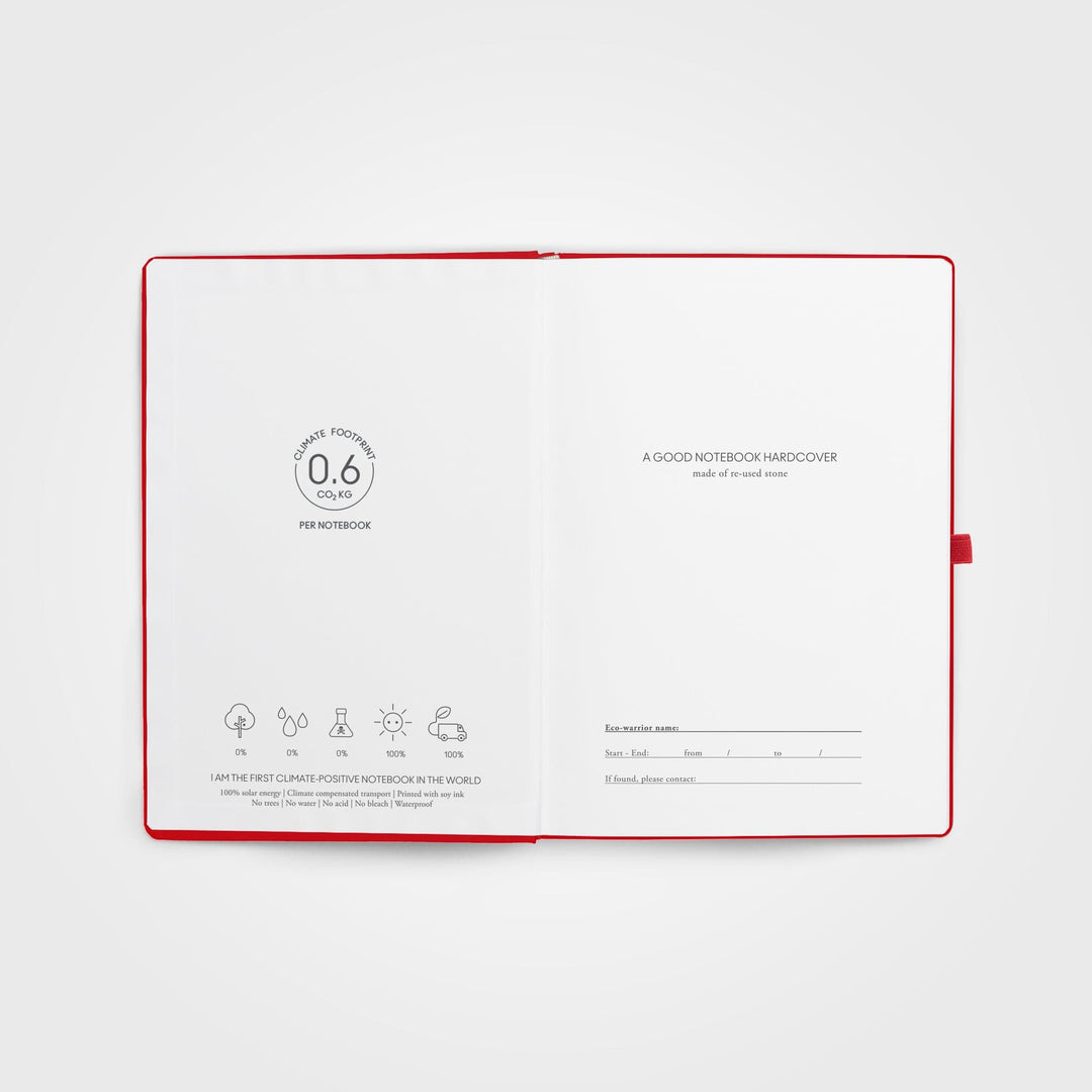 Anteckningsbok i stenpapper - A5 Inbunden, Red