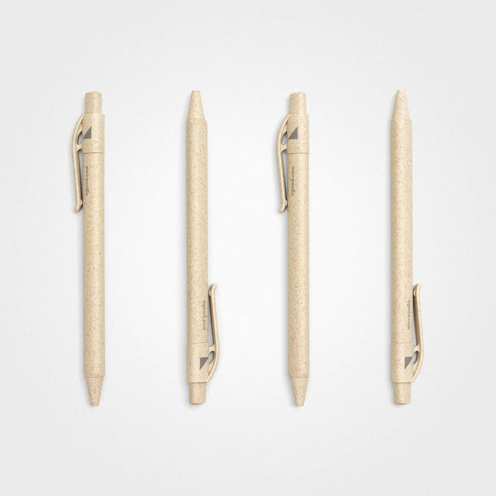 Pen Made With Grass, Dark Brown & Wheat Beige