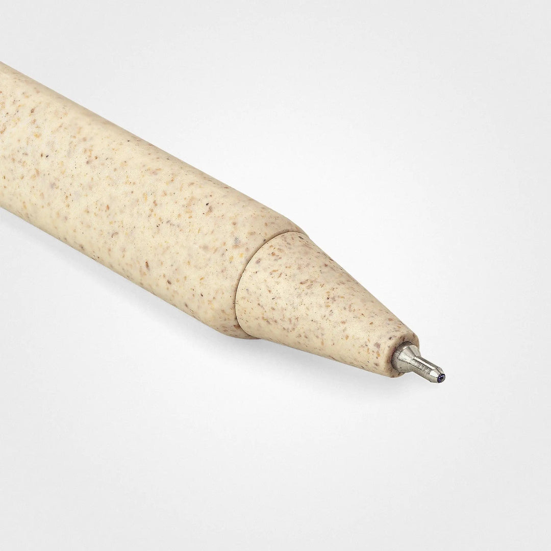 Pen Made With Grass, Dark Brown & Wheat Beige