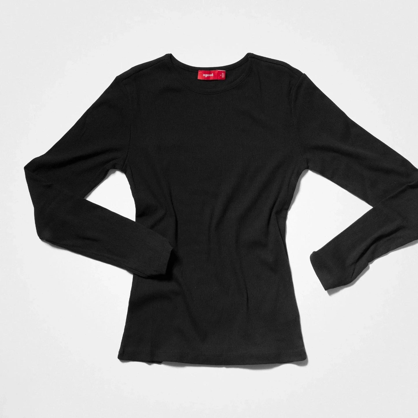 5 Pack | Women’s Rib Long Sleeve Tops, Recycled Cotton, Black