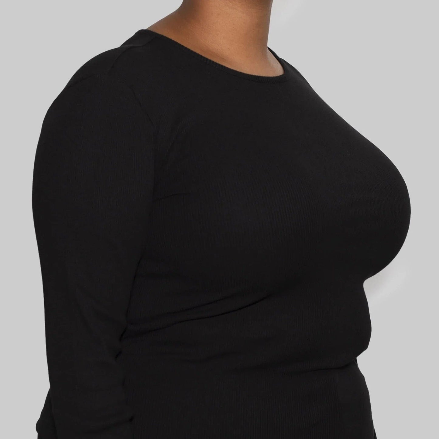 3 Pack | Women’s Rib Long Sleeve Tops, Recycled Cotton, Black